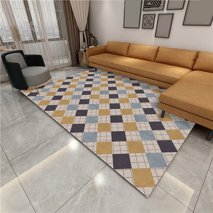 Rynx | Contemporary Area Rug Multi-colored Geo Printed Carpet Synthetic Non-slip Machine Washable Rug