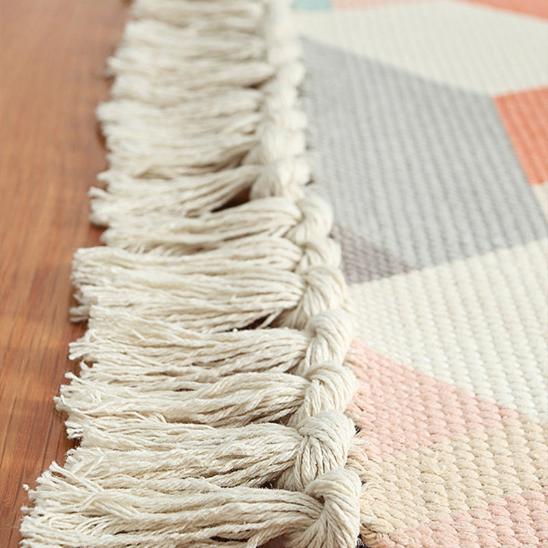Rynx | Modern Kids Bedroom Rug Multi Color Plant Printed Carpet Non-Slip Backing Handmade Indoor Rug