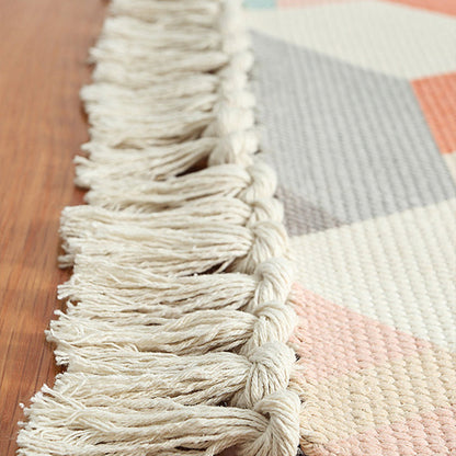 Rynx | Modern Kids Bedroom Rug Multi Color Plant Printed Carpet Non-Slip Backing Handmade Indoor Rug