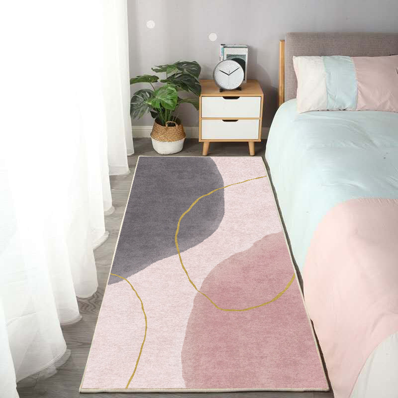 Rynx | Relaxing abstract printed rug multicolored lamb wool rug non-slip backing pet-friendly washable rug for rooms