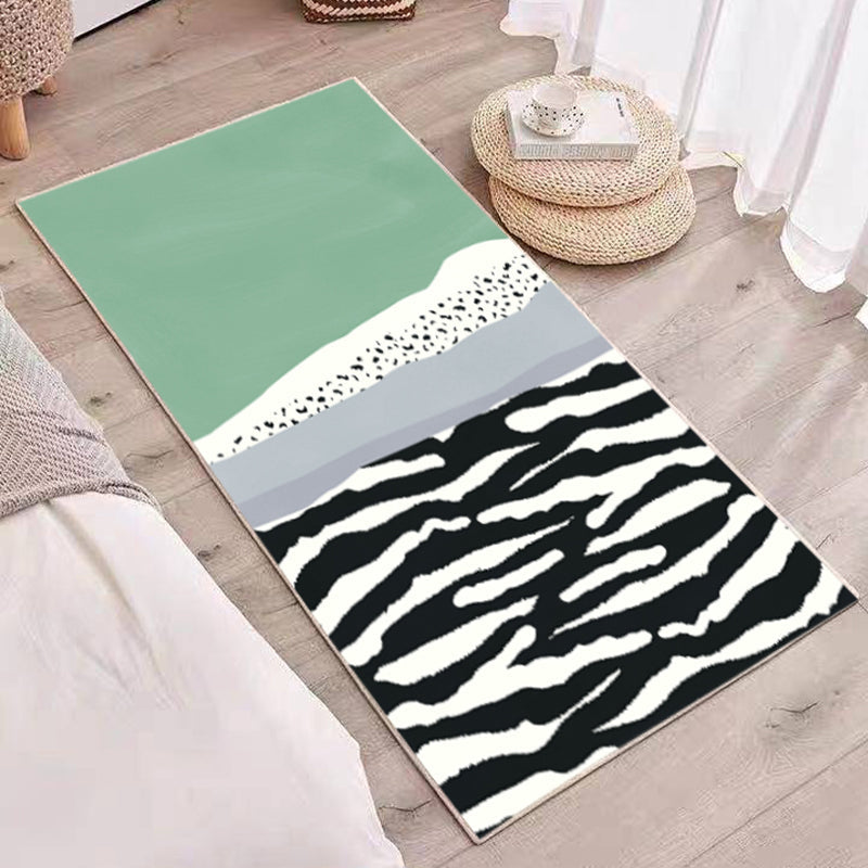 Rynx | Relaxing abstract printed rug multicolored lamb wool rug non-slip backing pet-friendly washable rug for rooms