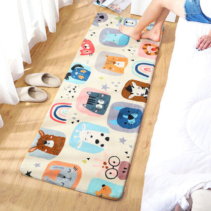 Rynx | Trendy Bedroom Rug Multi-Colored Fairy Tale Print Carpet Blended Non-Slip Backing Washable Indoor Rug