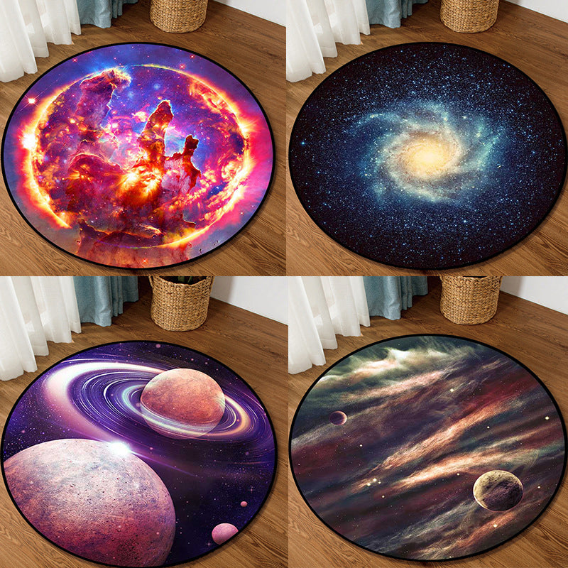 Rynx | Colorful Children's Room Rug Contemporary Space 3D Printed Carpet Polyester Non-Slip Washable Rug