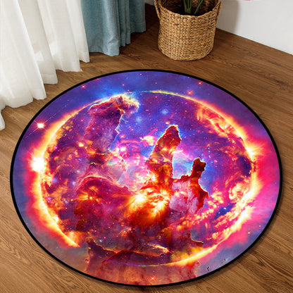 Rynx | Colorful Children's Room Rug Contemporary Space 3D Printed Carpet Polyester Non-Slip Washable Rug