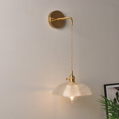Rynx | 1 Head Wall Mount Light Industrial Shade Clear Glass Wall Light Fixture for Nightstand
