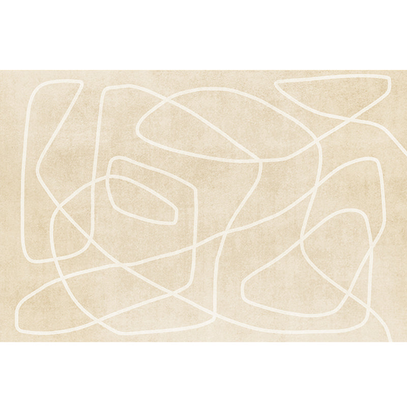 Rynx | Modern Home Decor Rug Beige Abstract Printed Area Rug Cotton Blend Non-Slip Machine Washable Rug