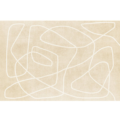 Rynx | Modern Home Decor Rug Beige Abstract Printed Area Rug Cotton Blend Non-Slip Machine Washable Rug