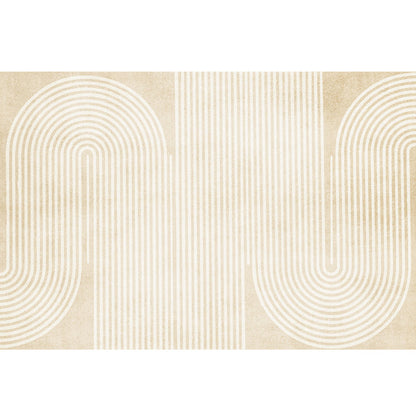 Rynx | Modern Home Decor Rug Beige Abstract Printed Area Rug Cotton Blend Non-Slip Machine Washable Rug