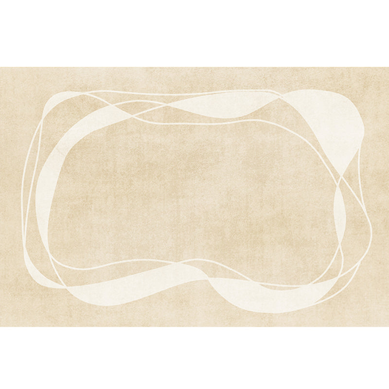 Rynx | Modern Home Decor Rug Beige Abstract Printed Area Rug Cotton Blend Non-Slip Machine Washable Rug