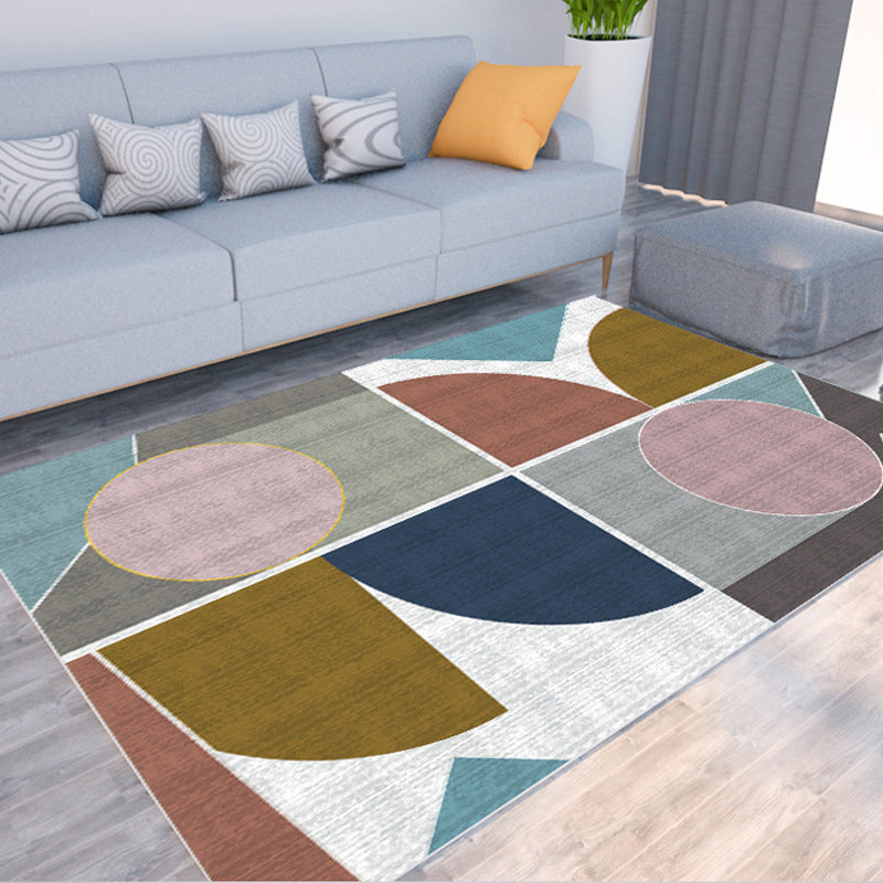 Rynx | Morandi color color block carpet polypropylene southwest carpet stain resistant non-slip bottom rug for room