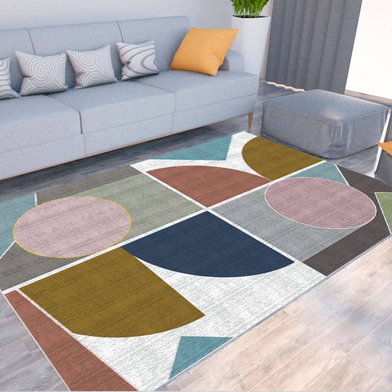 Rynx | Morandi color color block carpet polypropylene southwest carpet stain resistant non-slip bottom rug for room