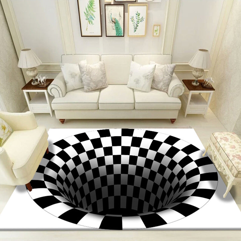 Rynx | Multicolored unique rug polyester 3D checkerboard area rug easy care pet-friendly indoor rug for living room