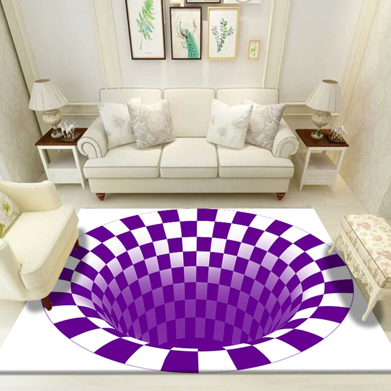 Rynx | Multicolored unique rug polyester 3D checkerboard area rug easy care pet-friendly indoor rug for living room