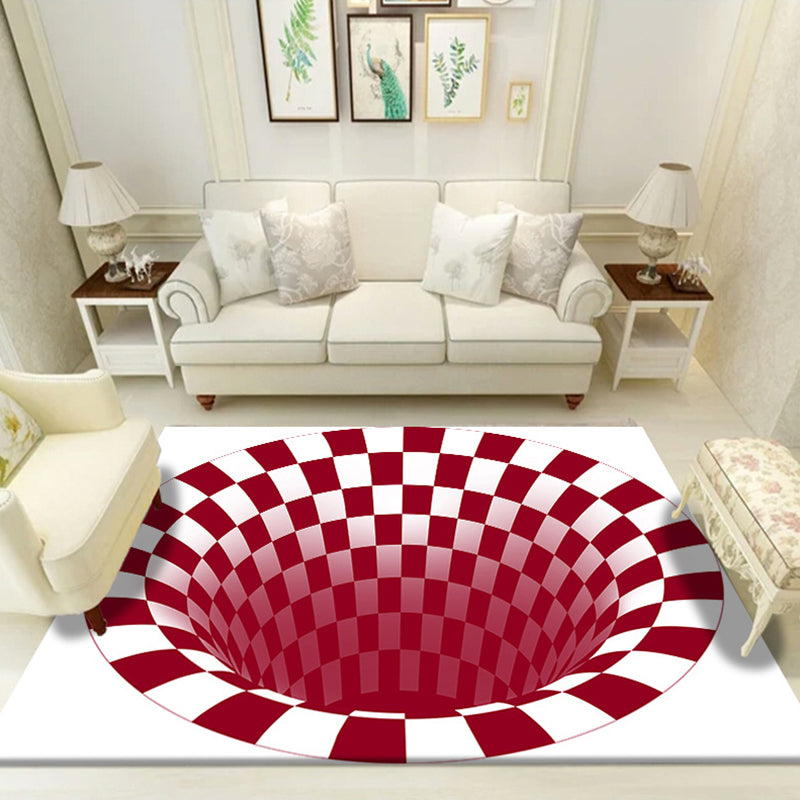 Rynx | Multicolored unique rug polyester 3D checkerboard area rug easy care pet-friendly indoor rug for living room