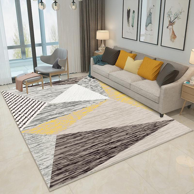 Rynx | Nordic Abstract Print Rug Multicolor Polyster Area Rug Anti-Slip Backing Stain-Resistant Carpet for Living Room
