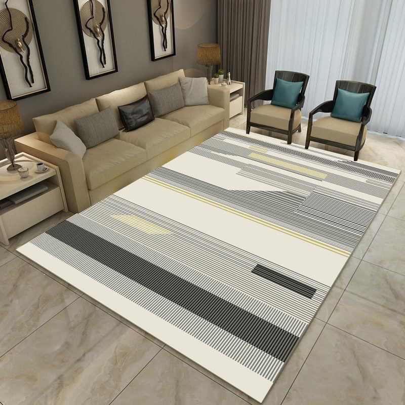 Rynx | Nordic Abstract Print Rug Multicolor Polyster Area Rug Anti-Slip Backing Stain-Resistant Carpet for Living Room