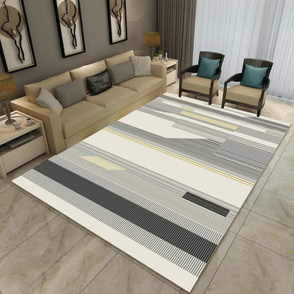 Rynx | Nordic Abstract Print Rug Multicolor Polyster Area Rug Anti-Slip Backing Stain-Resistant Carpet for Living Room