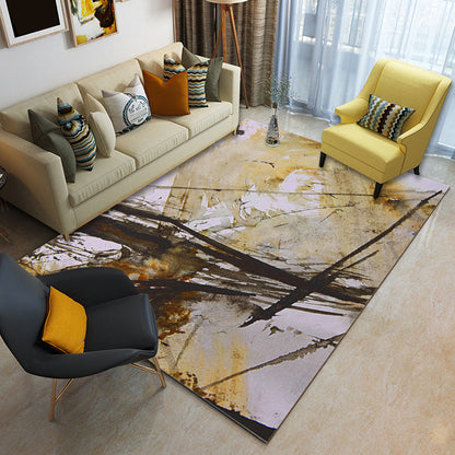 Rynx | Nordic Abstract Print Rug Multicolor Polyster Area Rug Anti-Slip Backing Stain-Resistant Carpet for Living Room