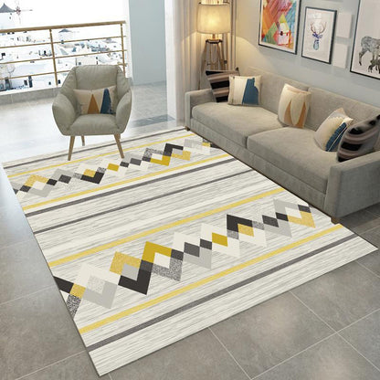 Rynx | Nordic Abstract Print Rug Multicolor Polyster Area Rug Anti-Slip Backing Stain-Resistant Carpet for Living Room