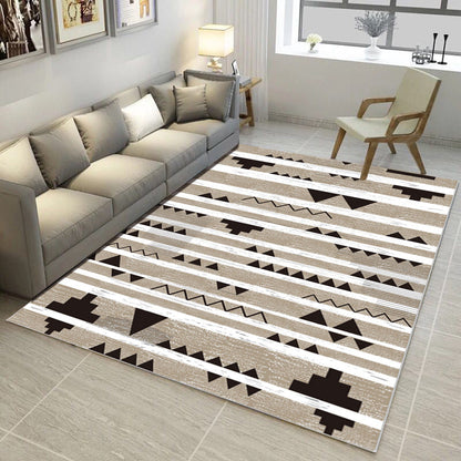 Rynx | Nordic Abstract Print Rug Multicolor Polyster Area Rug Anti-Slip Backing Stain-Resistant Carpet for Living Room
