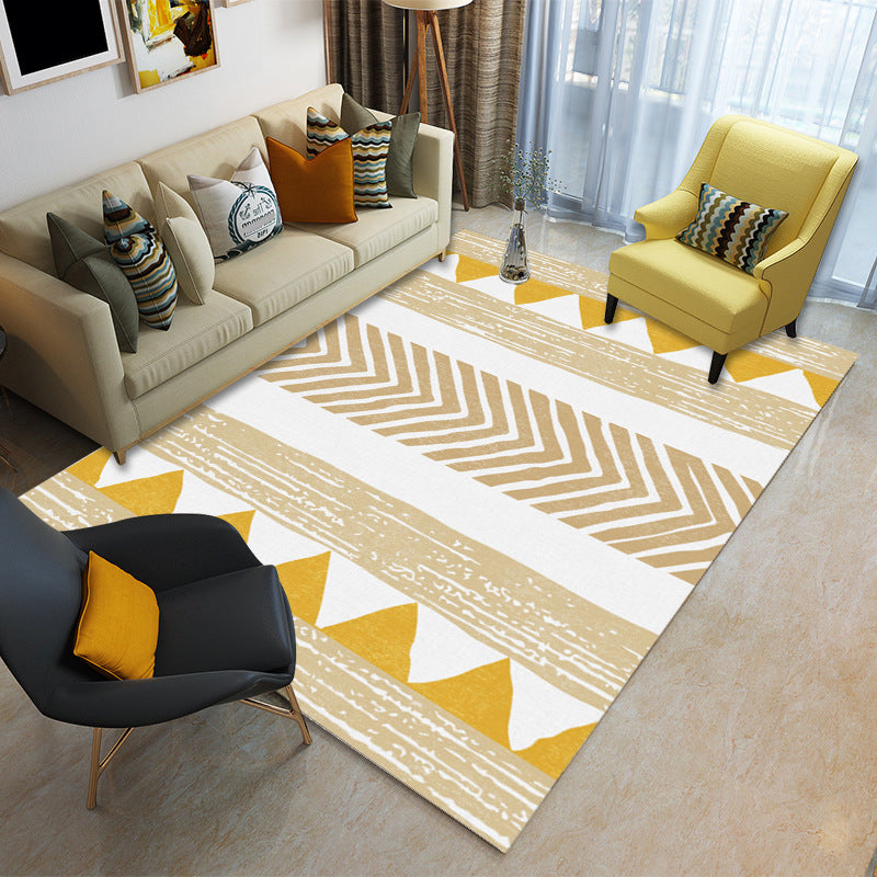 Rynx | Nordic Abstract Print Rug Multicolor Polyster Area Rug Anti-Slip Backing Stain-Resistant Carpet for Living Room