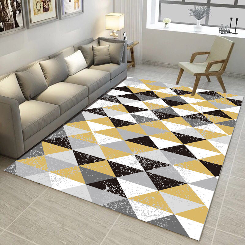Rynx | Nordic Abstract Print Rug Multicolor Polyster Area Rug Anti-Slip Backing Stain-Resistant Carpet for Living Room