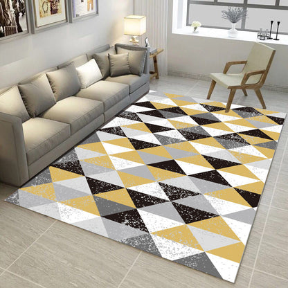 Rynx | Nordic Abstract Print Rug Multicolor Polyster Area Rug Anti-Slip Backing Stain-Resistant Carpet for Living Room