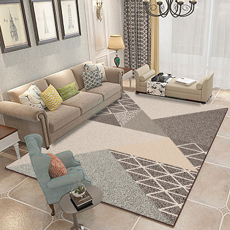 Rynx | Nordic Abstract Print Rug Multicolor Polyster Area Rug Anti-Slip Backing Stain-Resistant Carpet for Living Room