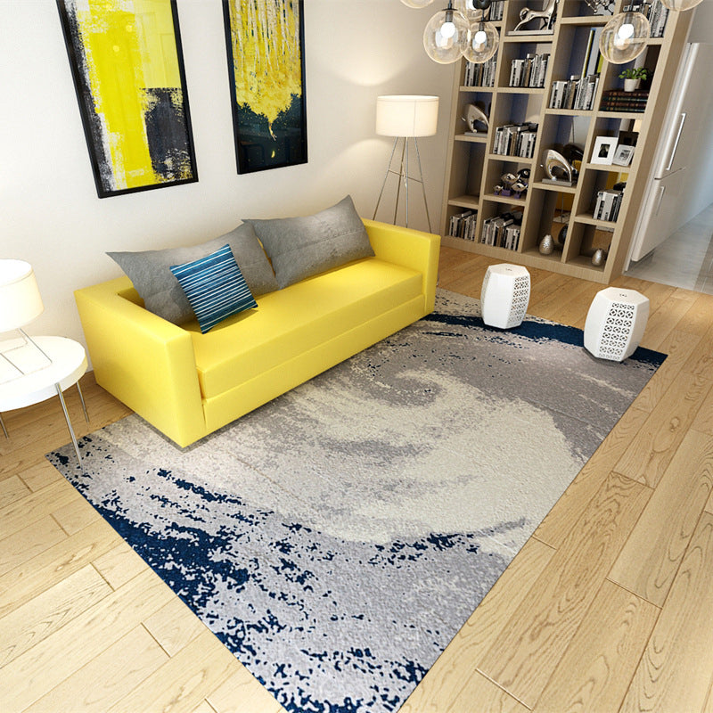 Rynx | Nordic Abstract Print Rug Multicolor Polyster Area Rug Anti-Slip Backing Stain-Resistant Carpet for Living Room