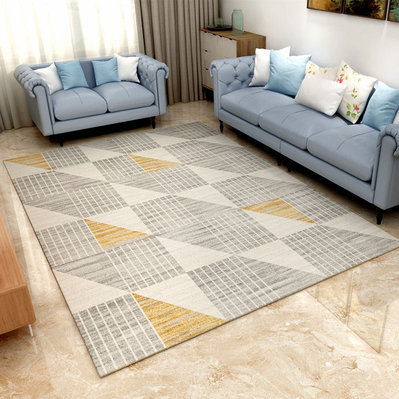 Rynx | Nordic Abstract Print Rug Multicolor Polyster Area Rug Anti-Slip Backing Stain-Resistant Carpet for Living Room