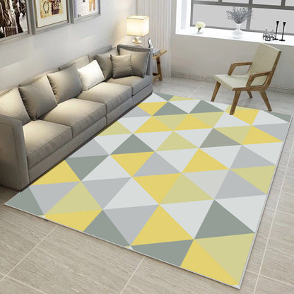 Rynx | Nordic Abstract Print Rug Multicolor Polyster Area Rug Anti-Slip Backing Stain-Resistant Carpet for Living Room