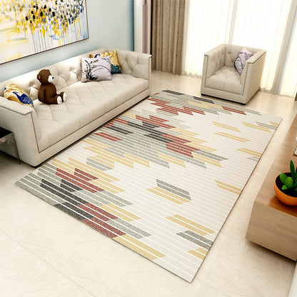 Rynx | Nordic Abstract Print Rug Multicolor Polyster Area Rug Anti-Slip Backing Stain-Resistant Carpet for Living Room