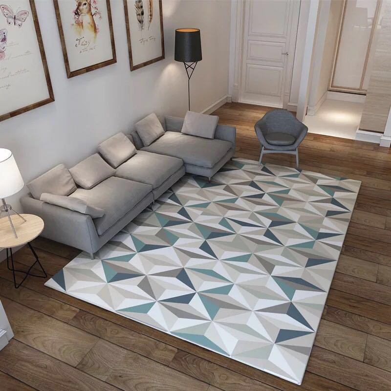 Rynx | Nordic Abstract Print Rug Multicolor Polyster Area Rug Anti-Slip Backing Stain-Resistant Carpet for Living Room