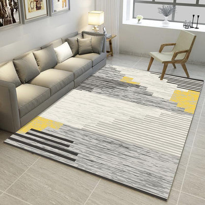 Rynx | Nordic Abstract Print Rug Multicolor Polyster Area Rug Anti-Slip Backing Stain-Resistant Carpet for Living Room