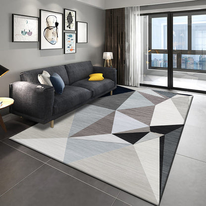 Rynx | Simple Geo Print Rug Multi-Color Modern Indoor Rug Cotton Blend Non-Slip Backing Pet Friendly Carpet for Parlor