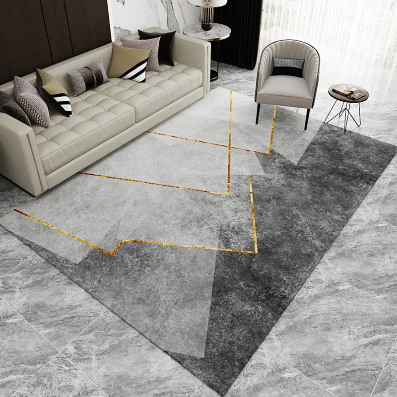 Rynx | Simple Geo Print Rug Multi-Color Modern Indoor Rug Cotton Blend Non-Slip Backing Pet Friendly Carpet for Parlor