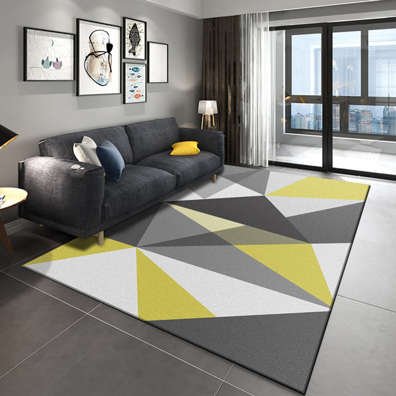 Rynx | Simple Geo Print Rug Multi-Color Modern Indoor Rug Cotton Blend Non-Slip Backing Pet Friendly Carpet for Parlor