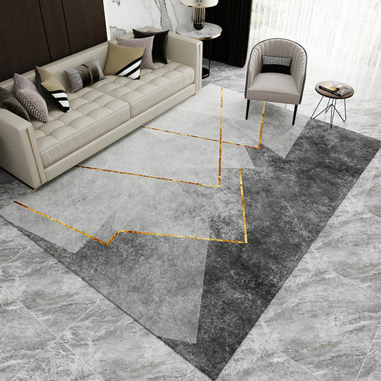 Rynx | Simple Geo Print Rug Multi-Color Modern Indoor Rug Cotton Blend Non-Slip Backing Pet Friendly Carpet for Parlor