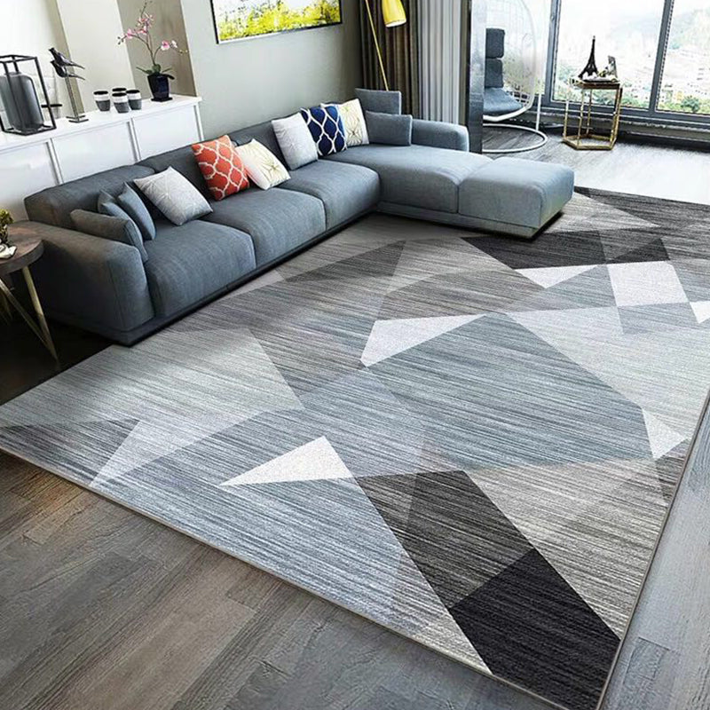 Rynx | Simple Geo Print Rug Multi-Color Modern Indoor Rug Cotton Blend Non-Slip Backing Pet Friendly Carpet for Parlor