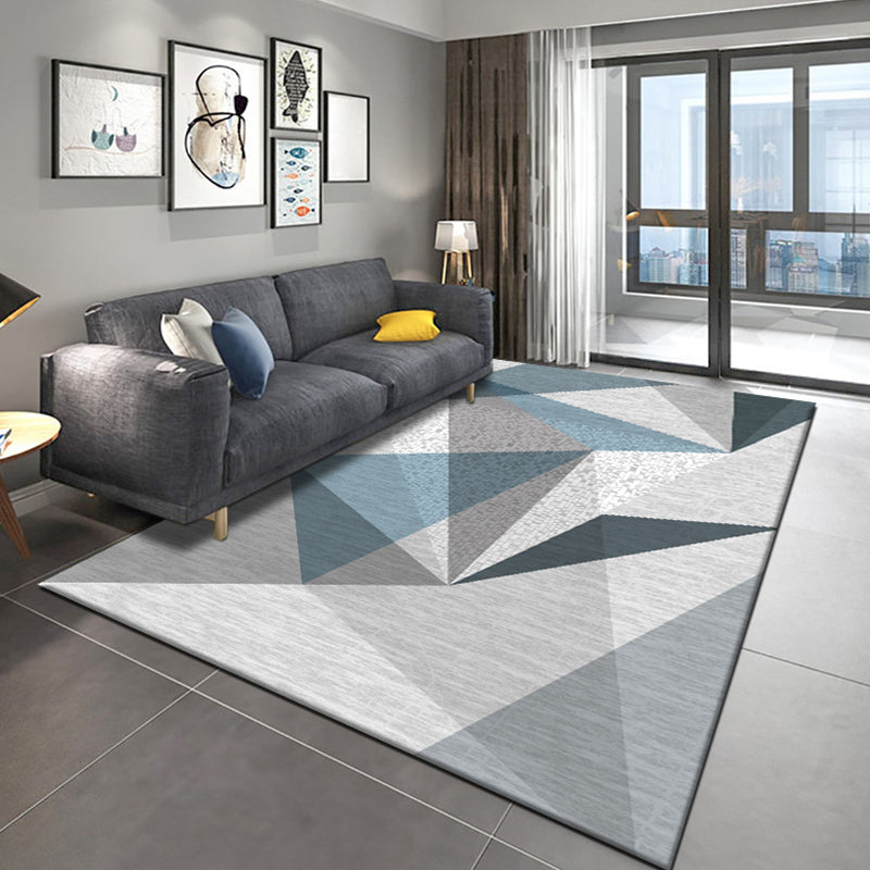 Rynx | Simple Geo Print Rug Multi-Color Modern Indoor Rug Cotton Blend Non-Slip Backing Pet Friendly Carpet for Parlor