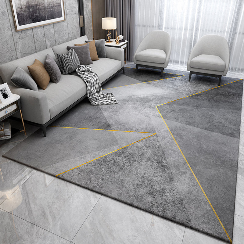 Rynx | Simple Geo Print Rug Multi-Color Modern Indoor Rug Cotton Blend Non-Slip Backing Pet Friendly Carpet for Parlor