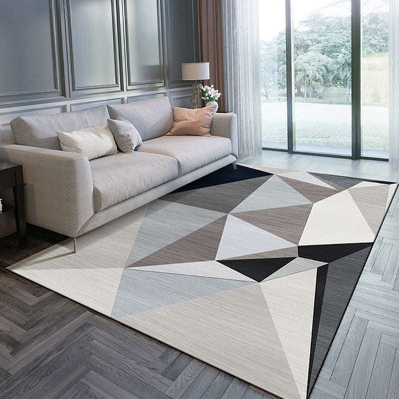 Rynx | Simple Geo Print Rug Multi-Color Modern Indoor Rug Cotton Blend Non-Slip Backing Pet Friendly Carpet for Parlor