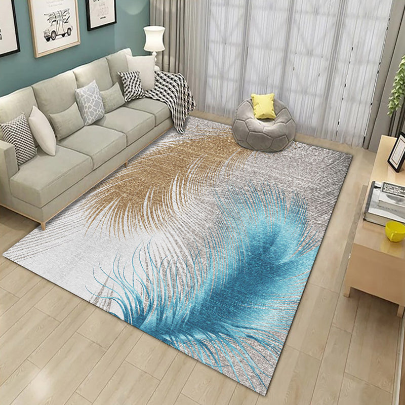 Rynx | Classic Geo Print Rug Multi Colored Polyster Area Rug Anti-Slip Backing Pet Friendly Washable Carpet for Parlor