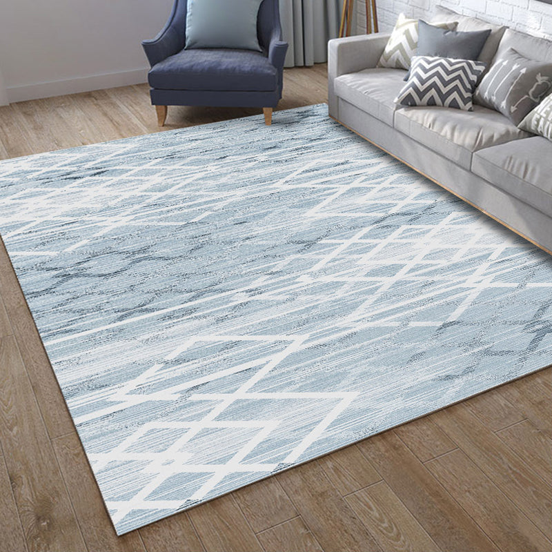 Rynx | Classic Geo Print Rug Multi Colored Polyster Area Rug Anti-Slip Backing Pet Friendly Washable Carpet for Parlor