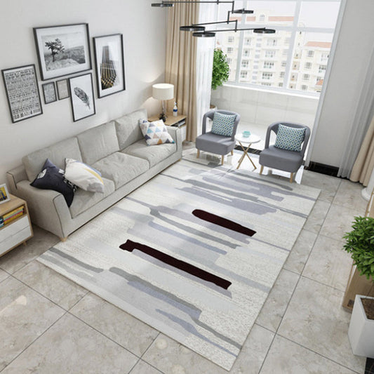 Rynx | Multi Color Nordic Rug Polyster Geo Printed Area Rug Non-Slip Backing Pet Friendly Easy Care Rug for Parlor