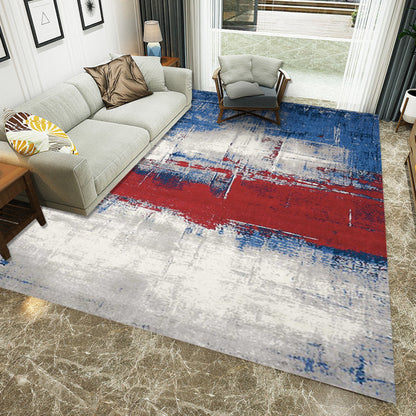 Rynx | Multi Color Nordic Rug Polyster Geo Printed Area Rug Non-Slip Backing Pet Friendly Easy Care Rug for Parlor