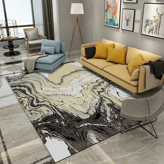 Rynx | Classic Multi Color Geo Rug Polyster Glam Area Rug Non-Slip Backing Pet Friendly Carpet for Parlor
