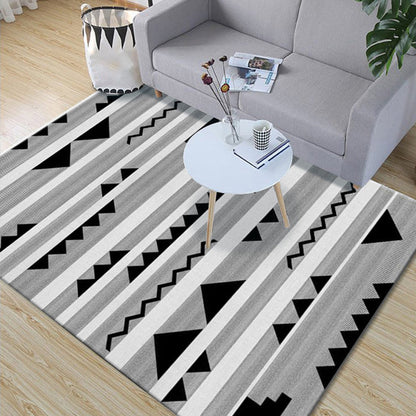 Rynx | Classic Multi Color Geo Rug Polyster Glam Area Rug Non-Slip Backing Pet Friendly Carpet for Parlor