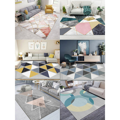 Rynx | Creative Home Decoration Rug Multi Color Geometric Print Area Rug Polypropylene Anti-Slip Easy Care Carpet