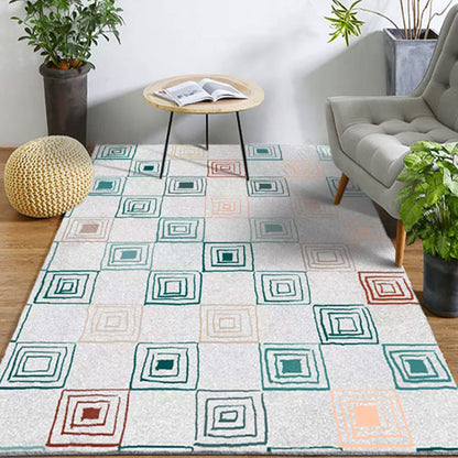 Rynx | Creative Home Decoration Rug Multi Color Geometric Print Area Rug Polypropylene Anti-Slip Easy Care Carpet